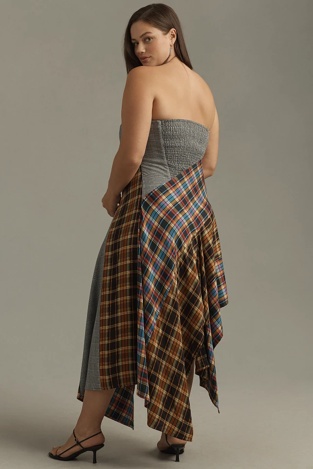 Maeve Strapless Asymmetrical Midi Dress | The Summit