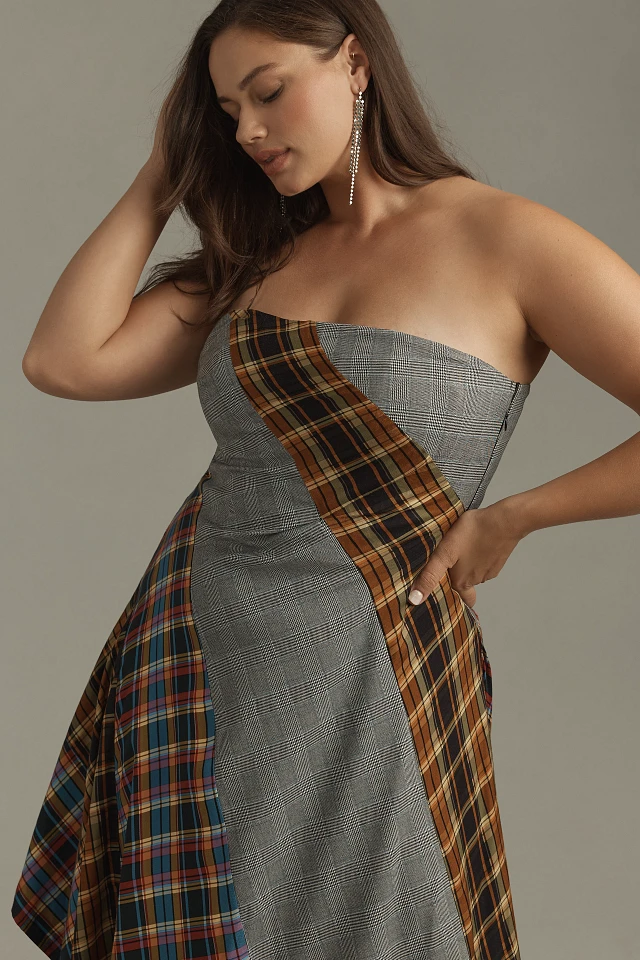 millie bobby brown backless dress Opal Gingham Maxi Dress in Brown main image 0