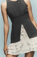 By Anthropologie Sleeveless Ruffled Twofer Mini Dress