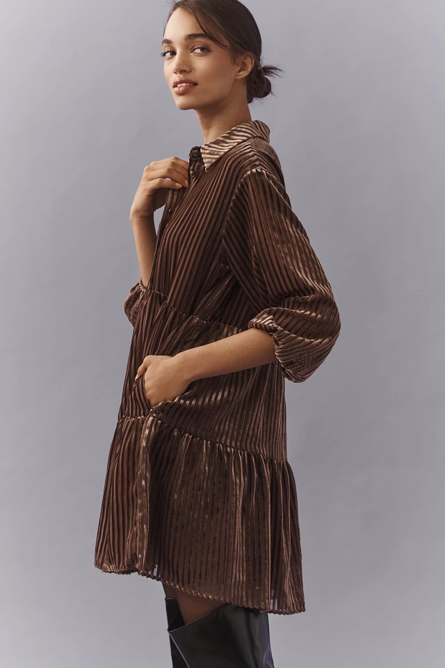 velvet t shirt dress Madewell Tee T-Shirt Womens Size XXS Short Sleeve Bow Back Brown Darts at the waist add a tailored finish. VELVET TSHIRT DRESS - Black