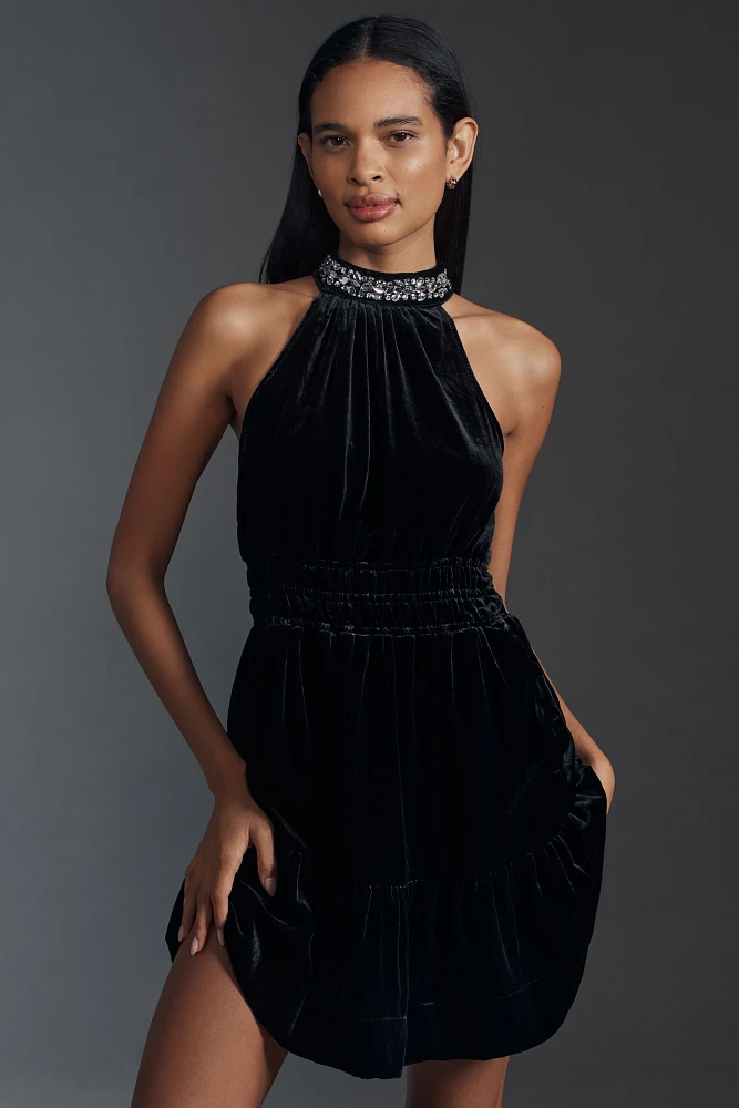 The Somerset Mini Dress: Velvet Halter Edition