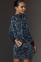 By Anthropologie Velvet Sequin Mini Dress