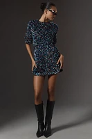 By Anthropologie Velvet Sequin Mini Dress