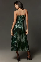 Maeve Sleeveless Sequin Stripe Midi Dress