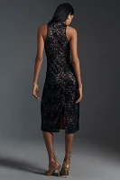 By Anthropologie Halter Lace Slim Midi Dress