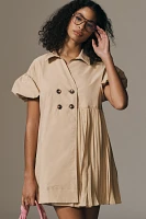 Maeve Puff-Sleeve Mini Trench Dress