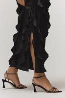 By Anthropologie Bias-Cut Ruffled Midi Dress