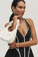 By Anthropologie Halter V-Neck Fit & Flare Midi Dress