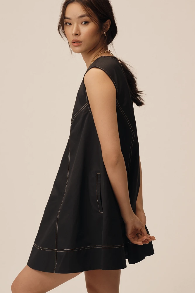 Maeve V-Neck Cutout Mini Swing Dress