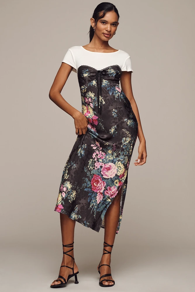 By Anthropologie Twofer Midi Slip Dress