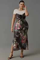 By Anthropologie Twofer Midi Slip Dress