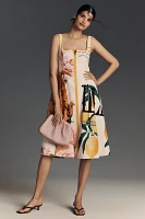 Maeve Sleeveless Notched Square-Neck Midi Dress