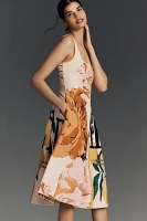 Maeve Sleeveless Notched Square-Neck Midi Dress