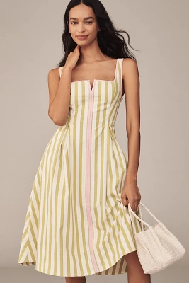 Maeve Sleeveless Notched Square-Neck Midi Dress