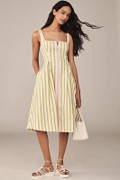 Maeve Sleeveless Notched Square-Neck Midi Dress