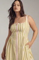 Maeve Sleeveless Notched Square-Neck Midi Dress