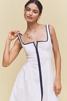 Maeve Sleeveless Notched Square-Neck Midi Dress