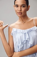 By Anthropologie Tiered Ruffle Silk Mini Dress
