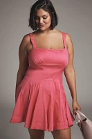 By Anthropologie Plunge Drop-Waist A-Line Mini Dress