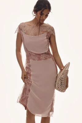Maeve Short-Sleeve Lace Slim Knee-Length Dress