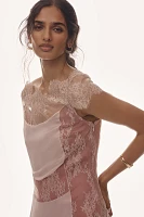 Maeve Short-Sleeve Lace Slim Knee-Length Dress