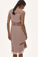 Maeve Short-Sleeve Lace Slim Knee-Length Dress