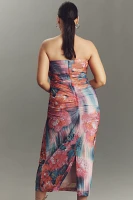 The Soleil Slim Strapless Ruched Mesh Dress
