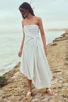 By Anthropologie Strapless Hanky-Hem Midi Dress