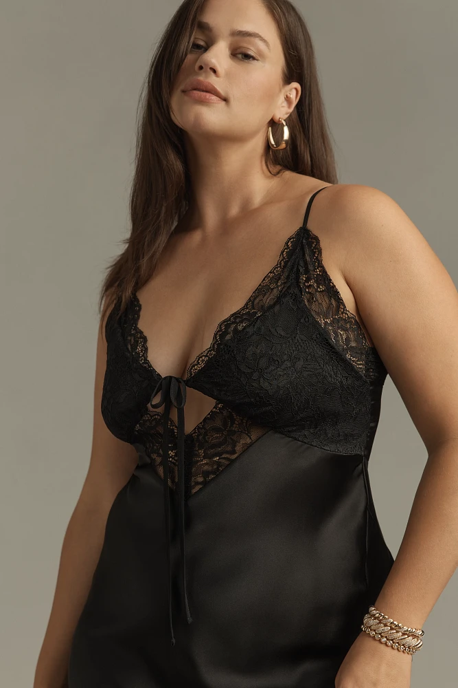 ESTHÉ Lace Satin Slip Dress