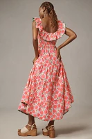 Pink City Prints Susie Neon Poppy Maxi Dress