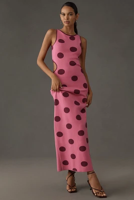 The Wolf Gang Mira Sleeveless Knit Dot Maxi Dress