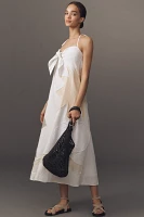 Lingua Franca Patmos Linen Blend Patchwork Midi Dress