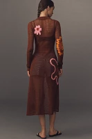 Lingua Franca Onar Embroidered Midi Shirt Dress