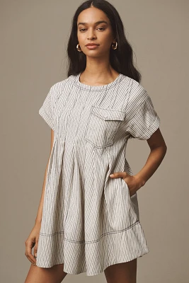 Pilcro Short-Sleeve Denim Mini Swing Dress