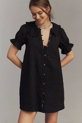 The Keira Collared Button-Front Mini Dress by Pilcro