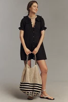 The Keira Collared Button-Front Mini Dress by Pilcro