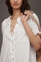 The Keira Collared Button-Front Mini Dress by Pilcro