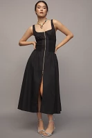 The Tommie Smocked Front-Zip Shirt Dress: Sleeveless Scoop-Neck Edition