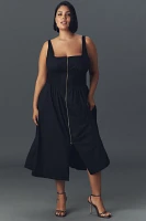 The Tommie Smocked Front-Zip Shirt Dress: Sleeveless Scoop-Neck Edition