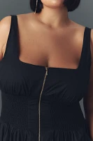 The Tommie Smocked Front-Zip Shirt Dress: Sleeveless Scoop-Neck Edition