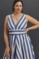 By Anthropologie V-Neck Sleeveless Fit & Flare Midi Dress