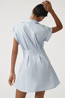 By Anthropologie Short-Sleeve Belted Shirt Dress