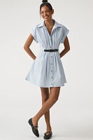 By Anthropologie Short-Sleeve Belted Shirt Dress