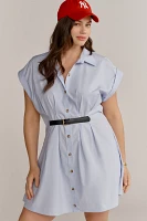 By Anthropologie Short-Sleeve Belted Shirt Dress