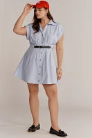 By Anthropologie Short-Sleeve Belted Shirt Dress