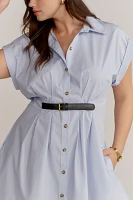 By Anthropologie Short-Sleeve Belted Shirt Dress