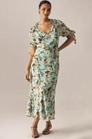 By Anthropologie Short-Sleeve V-Neck Slip Midi Dress