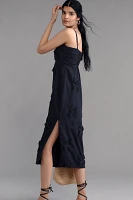 Maeve Linen Blend Appliqué Midi Dress