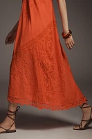 By Anthropologie Halter Cutwork Lace Dress