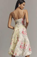 By Anthropologie Sleeveless Patchwork Slip Midi Dress